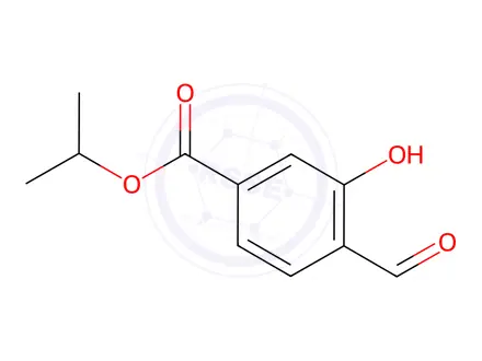 Chemical structure of isopropy 4-formyl-3-hydroxybenzoate
