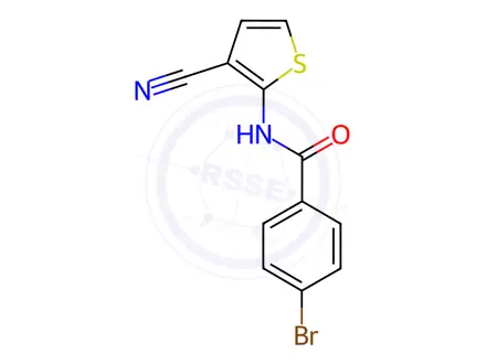 Chemical structure of 4-Bromo-N-(3-cyanothiophen-2-yl)benzamide
