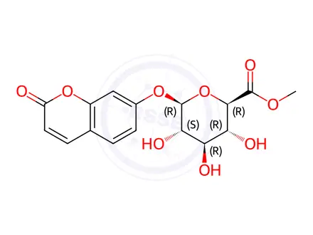 Chemical structure of 7-Hydroxy Coumarin-Beta-D-Glucuronide Methyl Ester