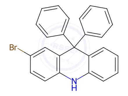 Chemical structure of Acridine, 2-bromo-9,10-dihydro-9,9-diphenyl-