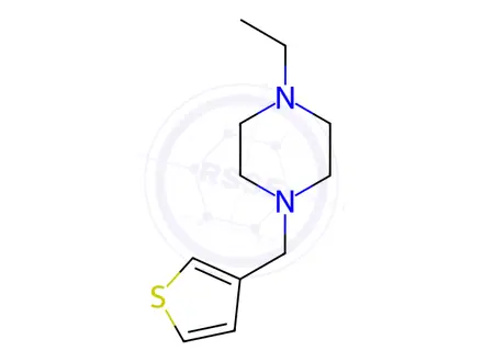 Chemical structure of Piperazine, 1-ethyl-4-(3-thienylmethyl)-(9CI)