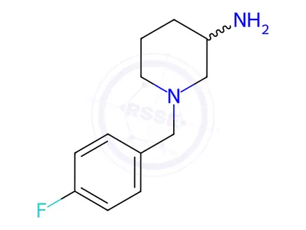 Chemical structure of 1-(4-Fluorobenzyl)piperidin-3-amine dihydrochloride