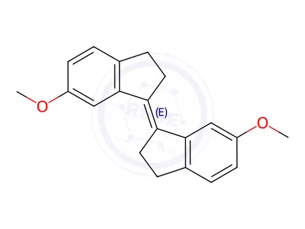 Chemical structure of (E)-1-(2,3-Dihydro-6-methoxy-1H-inden-1-ylidene)-2,3-dihydro-6-methoxy-1H-indene