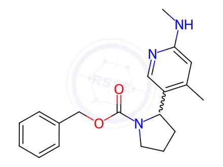 Chemical structure of Benzyl 2-(4-methyl-6-(methylamino)pyridin-3-yl)pyrrolidine-1-carboxylate
