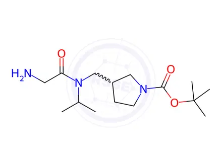 Chemical structure of tert-Butyl 3-((2-amino-N-isopropylacetamido)methyl)pyrrolidine-1-carboxylate