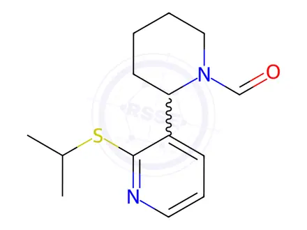 Chemical structure of 2-(2-(Isopropylthio)pyridin-3-yl)piperidine-1-carbaldehyde