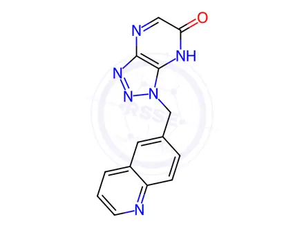 Chemical structure of 1-(6-Quinolinylmethyl)-1H-[1,2,3]triazolo[4,5-b]pyrazin-6-ol