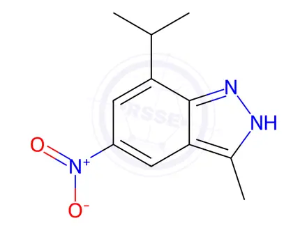 Chemical structure of 7-isopropyl-3-methyl-5-nitro-1H-indazole