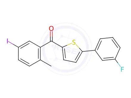Chemical structure of (5-(3-Fluorophenyl)thiophen-2-yl)(5-iodo-2-methylphenyl)methanone