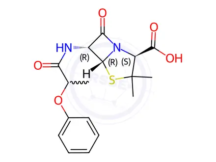 Chemical structure of Phenoxymethylpenicillin Impurity 20 (Pheneticillin)
