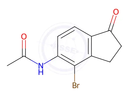 Chemical structure of 4-Bromo-5-acetamidoindanone