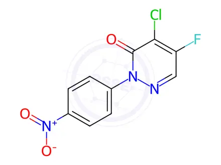 Chemical structure of 4-Chloro-5-fluoro-2-(4-nitrophenyl)pyridazin-3(2H)-one