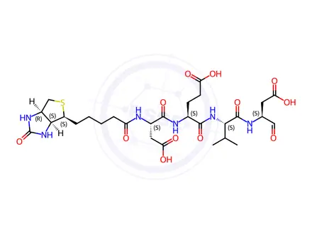 Chemical structure of (3S,6S,9S,12S)-9-(2-Carboxyethyl)-12-(carboxymethyl)-3-formyl-6-isopropyl-5,8,11,14-tetraoxo-18-((3aS,4S,6aR)-2-oxohexahydro-1H-thieno[3,4-d]imidazol-4-yl)-4,7,10,13-tetraazaoctadecanoic Acid