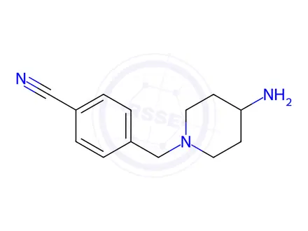 Chemical structure of 4-[(4-aminopiperidin-1-yl)methyl]benzonitrile,2HCL