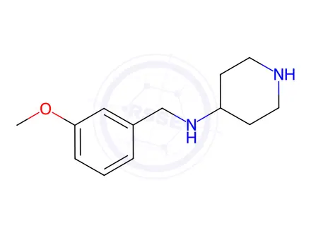 Chemical structure of N-(3-Methoxybenzyl)piperidin-4-amine dihydrochloride