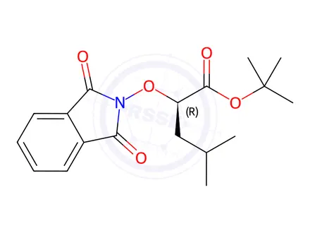 Chemical structure of Pentanoic acid, 2-[(1,3-dihydro-1,3-dioxo-2H-isoindol-2-yl)oxy]-4-methyl-, 1,1-dimethylethyl ester, (2R)-