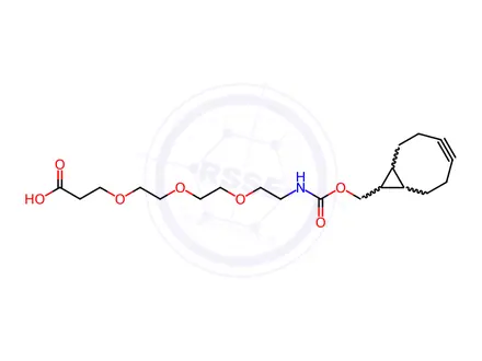 Chemical structure of 1-(Bicyclo[6.1.0]non-4-yn-9-yl)-3-oxo-2,7,10,13-tetraoxa-4-azahexadecan-16-oic acid