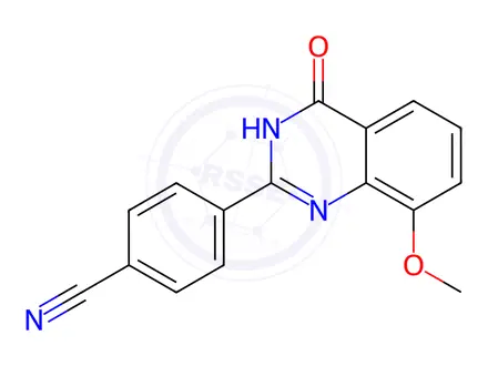 Chemical structure of Benzonitrile, 4-(1,4-dihydro-8-methoxy-4-oxo-2-quinazolinyl)-(9CI)