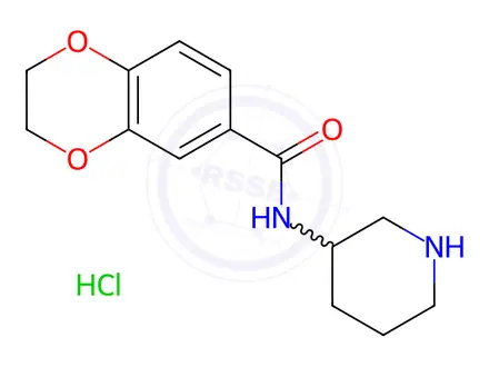 Chemical structure of 2,3-Dihydro-benzo[1,4]dioxine-6-carboxylic acid piperidin-3-ylaMide hydrochloride