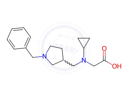 Chemical structure of 2-(((1-Benzylpyrrolidin-3-yl)methyl)(cyclopropyl)amino)acetic acid