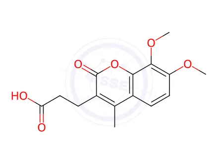 Chemical structure of 3-(7,8-Dimethoxy-4-methyl-2-oxo-2H-chromen-3-yl)-propanoic acid