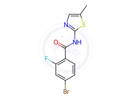 Chemical structure of 4-Bromo-2-fluoro-N-(5-methylthiazol-2-yl)benzamide