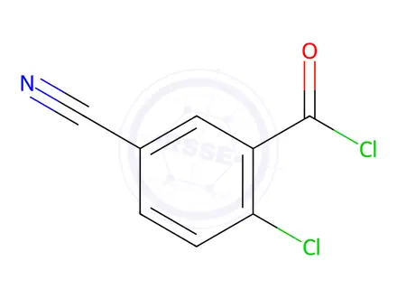 Chemical structure of Benzoyl chloride, 2-chloro-5-cyano-(9CI)