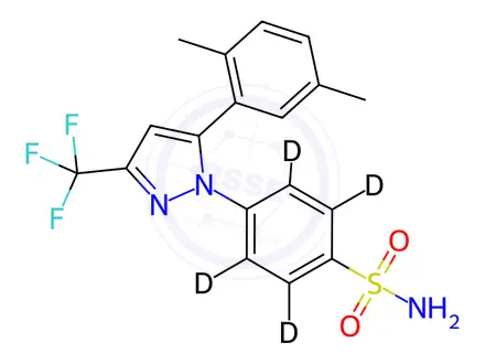 Chemical structure of 2,5-Dimethyl Celecoxib-d4