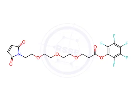 Chemical structure of Perfluorophenyl 3-(2-(2-(2-(2,5-dioxo-2,5-dihydro-1H-pyrrol-1-yl)ethoxy)ethoxy)ethoxy)propanoate