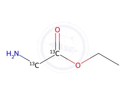 Chemical structure of Glycine-13C2 Ethyl Ester Hydrochloride