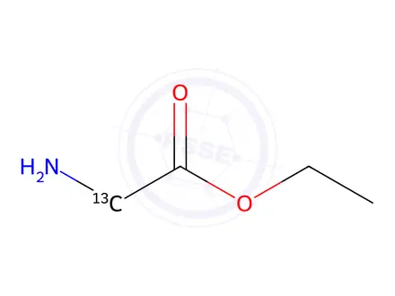 Chemical structure of Glycine-2-13C Ethyl Ester Hydrochloride