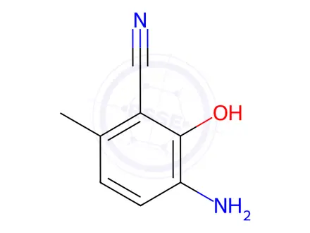 Chemical structure of Benzonitrile, 3-amino-2-hydroxy-6-methyl-(9CI)