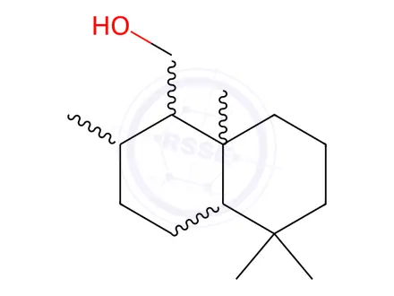 Chemical structure of (1S,4aα)-Decahydro-2β,5,5,8aβ-tetramethyl-1β-naphthalenemethanol