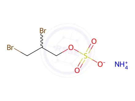 Chemical structure of ammonium 2,3-dibromopropyl sulphate