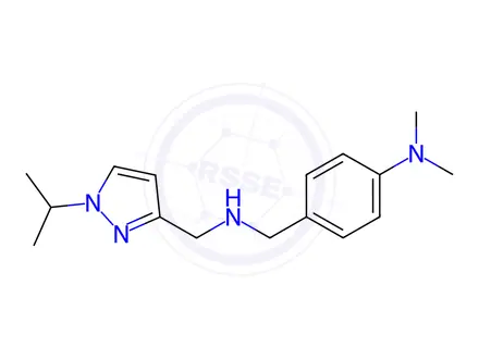 Chemical structure of 4-({[(1-isopropyl-1H-pyrazol-3-yl)methyl]amino}methyl)-N,N-dimethylaniline
