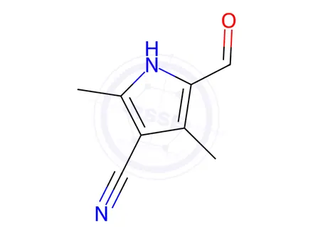 Chemical structure of Pyrrole-3-carbonitrile, 5-formyl-2,4-dimethyl-(8CI)