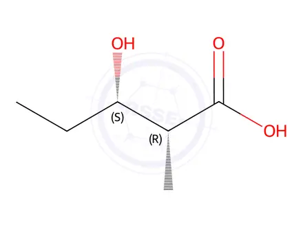 Chemical structure of Pentanoic acid, 3-hydroxy-2-methyl-, (2R,3S)-