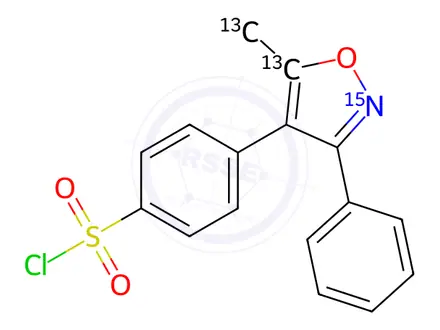 Chemical structure of Valdecoxib Sulfonyl Chloride-13C2,15N