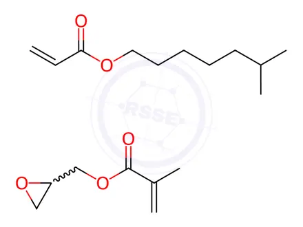Chemical structure of 2-Propenoic acid, 2-methyl-, 2-oxiranylmethyl ester, polymer with isooctyl 2-propenoate
