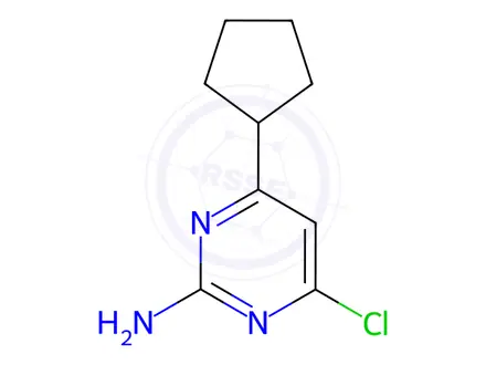 Chemical structure of 4-chloro-6-cyclopentylpyrimidin-2-amine