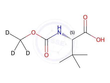Chemical structure of N-(Methoxycarbonyl)-L-tert-leucine-d3