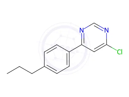 Chemical structure of 4-chloro-6-(4-propylphenyl)pyrimidine