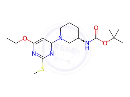 Chemical structure of [1-(6-Ethoxy-2-Methylsulfanyl-pyriMidin-4-yl)-piperidin-3-yl]-carbaMic acid tert-butyl ester