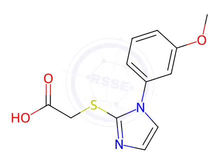 Chemical structure of {[1-(3-methoxyphenyl)-1H-imidazol-2-yl]thio}acetic acid