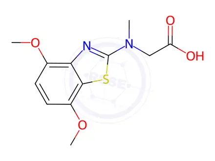 Chemical structure of n-(4,7-dimethoxy-1,3-benzothiazol-2-yl)-n-methylglycine