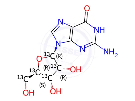 Chemical structure of Guanosine monohydrate