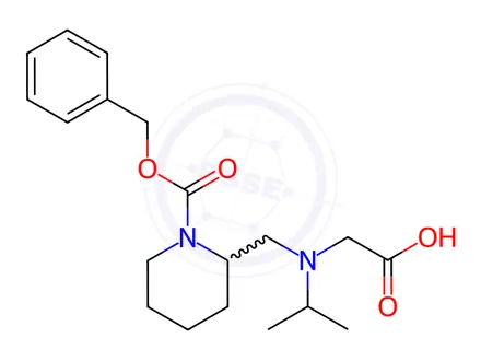 Chemical structure of 2-(((1-((Benzyloxy)carbonyl)piperidin-2-yl)methyl)(isopropyl)amino)acetic acid