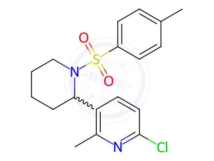 Chemical structure of 6-Chloro-2-methyl-3-(1-tosylpiperidin-2-yl)pyridine