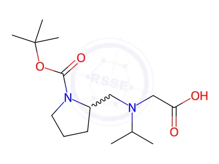 Chemical structure of 2-(((1-(tert-Butoxycarbonyl)pyrrolidin-2-yl)methyl)(isopropyl)amino)acetic acid