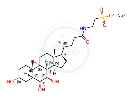 Chemical structure of Tauro-β-muricholic acid sodium salt
